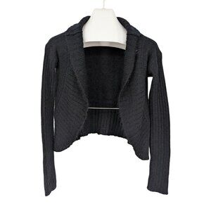 Free People Cardigan Mohair Blend Cropped Open Front Fuzzy Boho Goth Y2K Size S